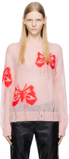 Розовый свитер с бабочками Acne Studios