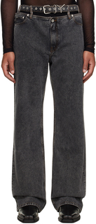Черные джинсы с Y-образным поясом в винтажном стиле Y/Project