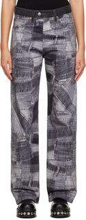 Серые джинсы в стиле пэчворк Andersson Bell