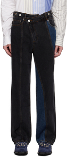 Черные джинсы с нестандартным поясом Feng Chen Wang