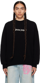 Черный свитер с вышивкой Palm Angels