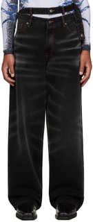 Черные джинсы с несколькими поясами и бакенбардами Y/Project