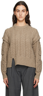 Коричневый свитер с косичной оплеткой The Garment Canada