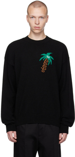 Черный свитер с узорами Palm Angels