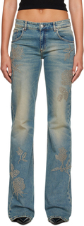 Синие джинсы Blumarine с заклепками