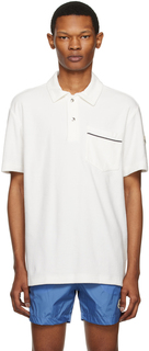 Moncler Белая рубашка-поло с накладными карманами