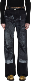 Черные джинсы с принтом Jean Paul Gaultier