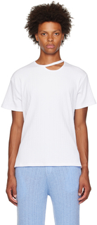 Белая футболка с вырезом LGN Louis Gabriel Nouchi