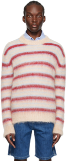 Светло-коричневый полосатый свитер Marni