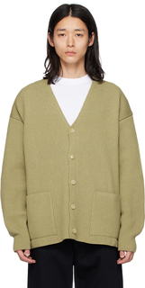 Зеленый свитер в рубчик AURALEE