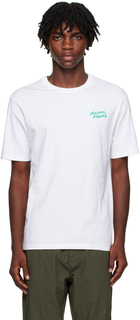 Белая футболка с почерком Maison Kitsune