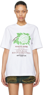 Белая футболка с принтом Marine Serre