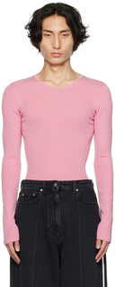 Розовый свитер в рубчик Peter Do