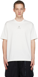 Белая футболка со стеклянными бусинами mastermind JAPAN