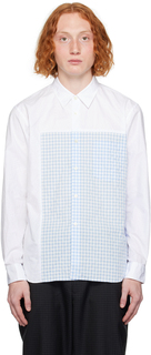 Бело-синяя рубашка в клетку Comme des Garçons