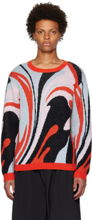 Красный свитер с графическим рисунком RTA