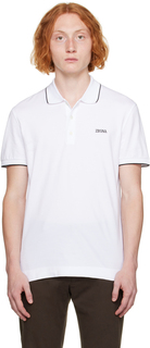 Белая футболка-поло с вышивкой в ​​оптике ZEGNA