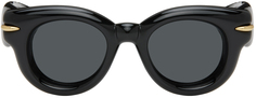 Черные блестящие завышенные солнцезащитные очки LOEWE