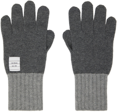 Серые перчатки для сенсорного экрана Thom Browne