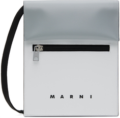 Бело-серая сумка с логотипом Marni