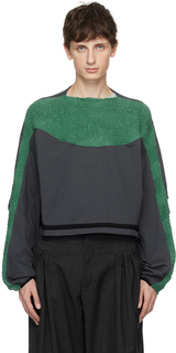 Серо-зеленый свитер со вставками Kiko Kostadinov