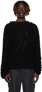 Черный двухслойный свитер AIREI