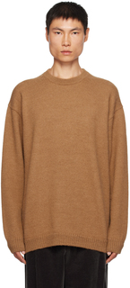 Светло-коричневый свитер ATON с круглым вырезом