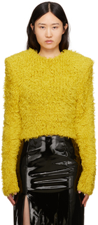 Желтый свитер с мягкими плечами GCDS
