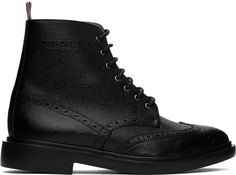 Черные классические ботинки с кончиками крыльев Thom Browne