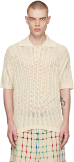 Белая рубашка-поло с тремя пуговицами Bode Off-White