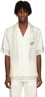 Белая рубашка с логотипом теннисного клуба Casablanca