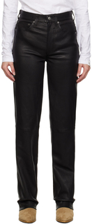 Черные кожаные брюки Harlow rag &amp; bone