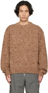 Коричневый свитер с круглым вырезом Dries Van Noten