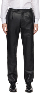 Черные кожаные брюки Attitude Lardini