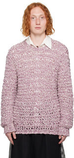 Dries Van Noten Фиолетовый свитер с мраморным узором