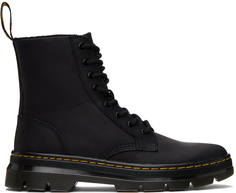 Черные кожаные ботинки с гребешками Dr. Martens