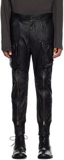 Черные кожаные брюки с поясом The Viridi-anne
