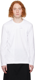 Рубашка Comme des Garcons Белая многослойная футболка с длинным рукавом Comme des Garçons