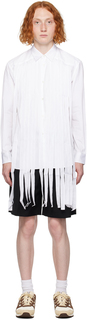 Рубашка Comme des Garcons Белая рубашка с бахромой Comme des Garçons