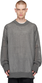 Серый свитер с двумя узорами Yohji Yamamoto