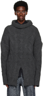 Серый свитер с вентиляцией KOZABURO