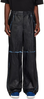 Черные крашеные кожаные брюки ADER error