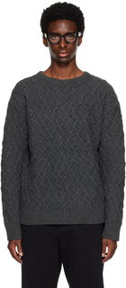 Серый свитер с круглым вырезом KOZABURO