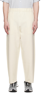 Бело-белые брюки с инкрустацией HOMME PLISSe ISSEY MIYAKE