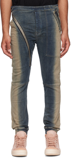 Rick Owens DRKSHDW Серо-бежевые джинсы Aircut