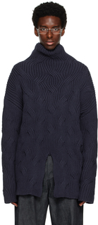 Темно-синий свитер с вентиляцией KOZABURO