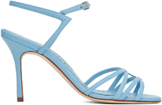 Синие босоножки на каблуке Solisa Manolo Blahnik