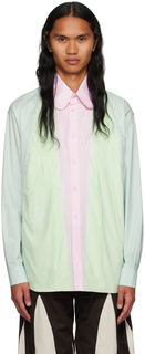 Сине-зеленая рубашка со вставками Розовый/Зеленый STRONGTHE