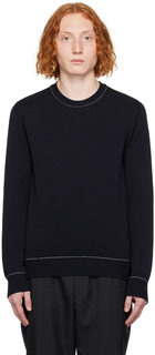 Темно-синий свитер, окрашенный в готовой одежде Comme des Garçons