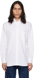 Белая рубашка с раздвинутым воротником Drakes Drake&apos;s
